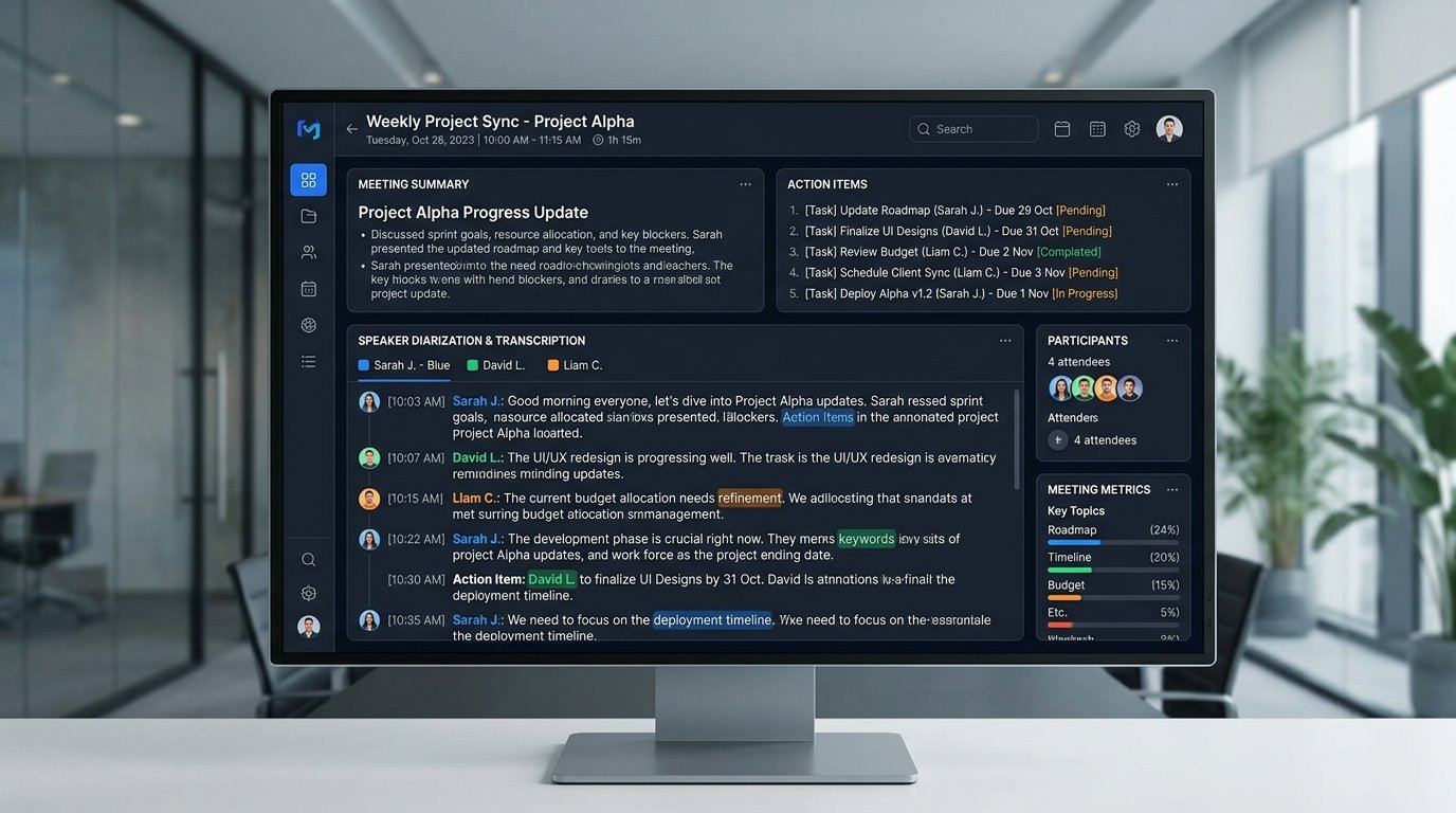 Meetily Private Meeting Transcription Dashboard Interface
