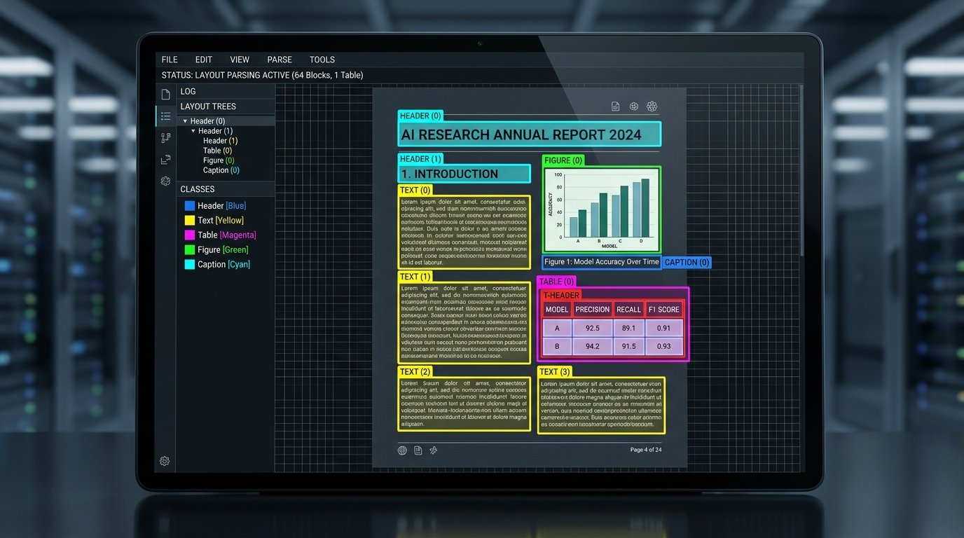Vision-Based Document Layout Parsing Grid Diagram