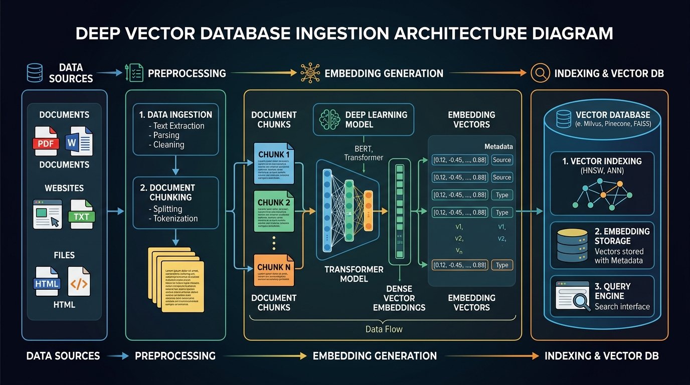 Deep Vector Database Ingestion Architecture Diagram